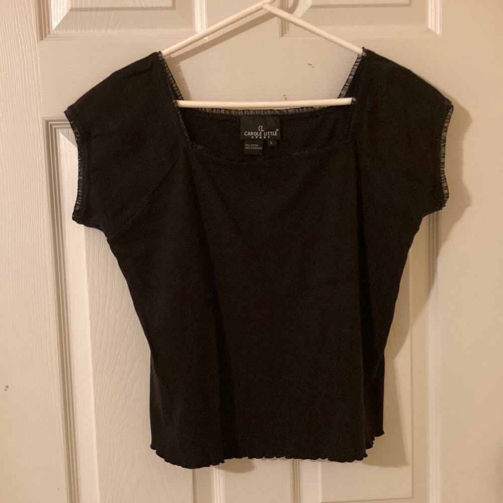 **MOVING SALE** L Black Square Neck Top